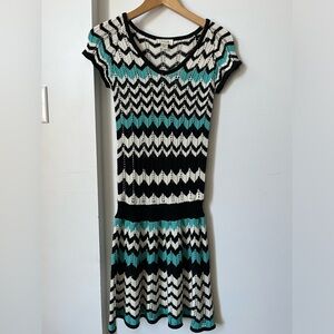 Chloé zigzag knit crochet dress size 2